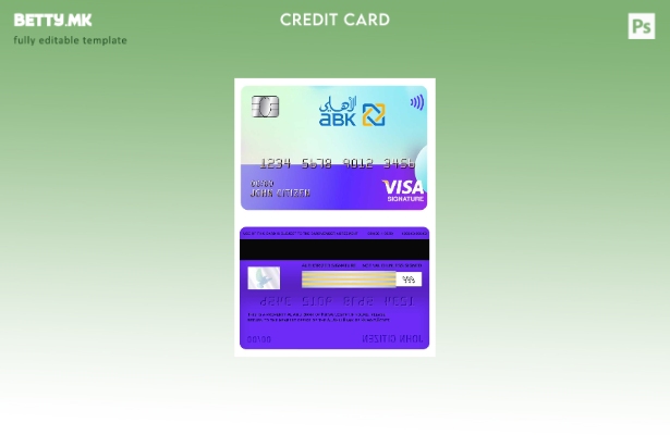 Модерен стил Египет Ал Ахли Банката на Кувајт шаблон за виза за потпис